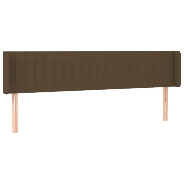 Tête de lit avec oreilles Marron Foncé 183x16x78/88 cm Tissu