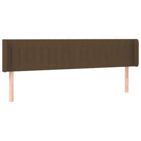 Tête de lit avec oreilles Marron Foncé 183x16x78/88 cm Tissu