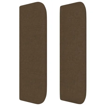 Tête de lit avec oreilles Marron Foncé 183x16x78/88 cm Tissu