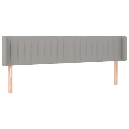 Tête de lit avec oreilles Gris clair 203x16x78/88 cm Tissu 2