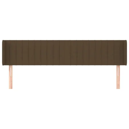 Tête de lit avec oreilles Marron Foncé 203x16x78/88 cm Tissu