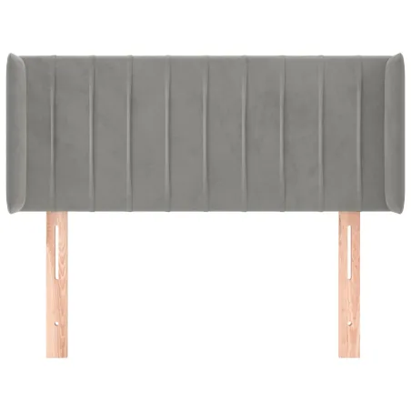 Tête de lit avec oreilles Gris clair 83x16x78/88 cm Velours