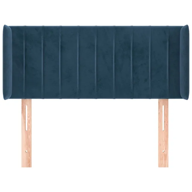 Tête de lit avec oreilles Bleu Foncé 83x16x78/88 cm Velours