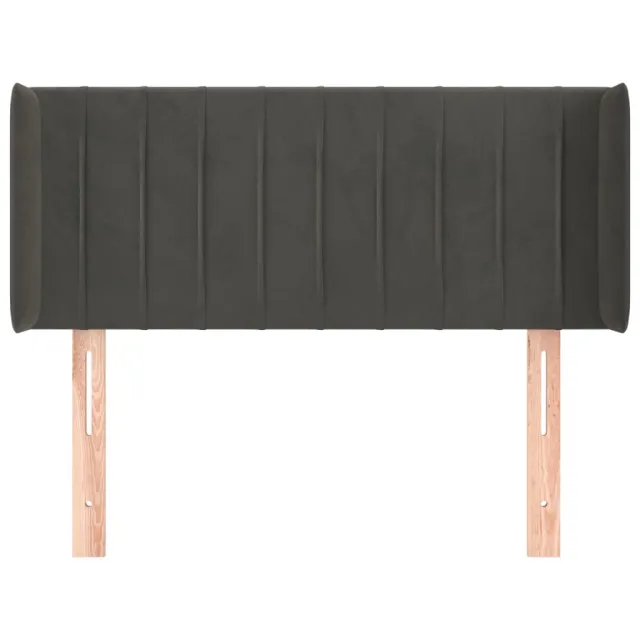 Tête de lit avec oreilles Gris foncé 93x16x78/88 cm Velours