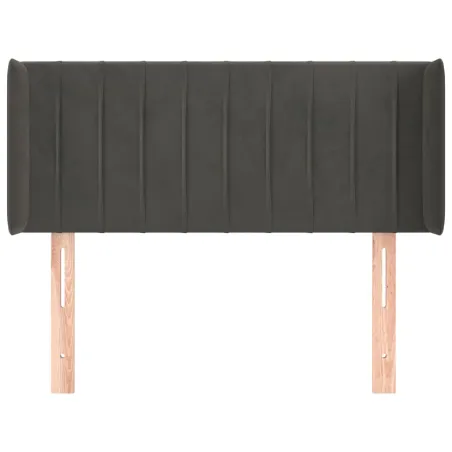 Tête de lit avec oreilles Gris foncé 93x16x78/88 cm Velours