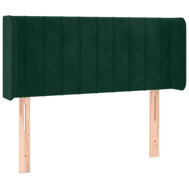 Tête de lit avec oreilles Vert foncé 93x16x78/88 cm Velours