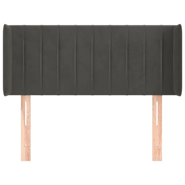 Tête de lit avec oreilles Gris foncé 103x16x78/88 cm Velours