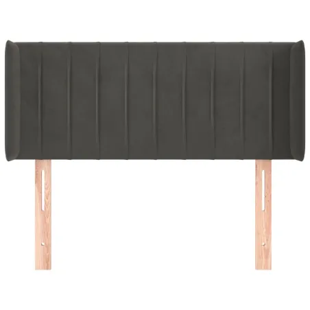 Tête de lit avec oreilles Gris foncé 103x16x78/88 cm Velours