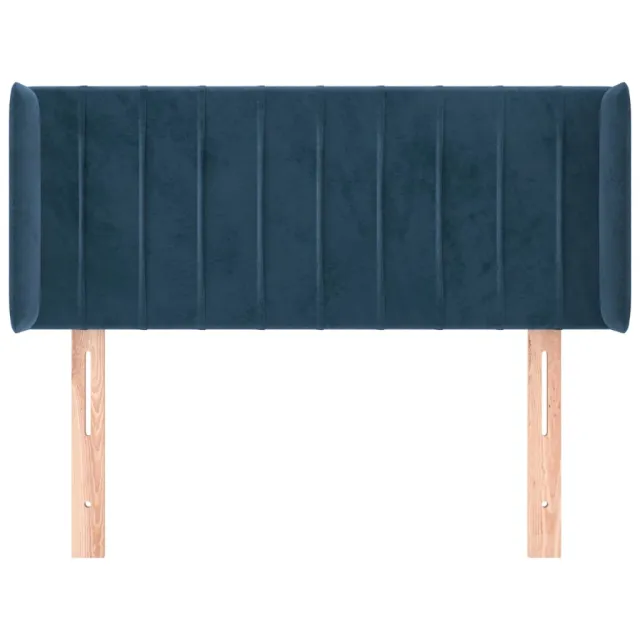 Tête de lit avec oreilles Bleu foncé 103x16x78/88 cm Velours