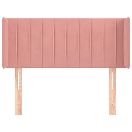 Tête de lit avec oreilles Rose 103x16x78/88 cm Velours