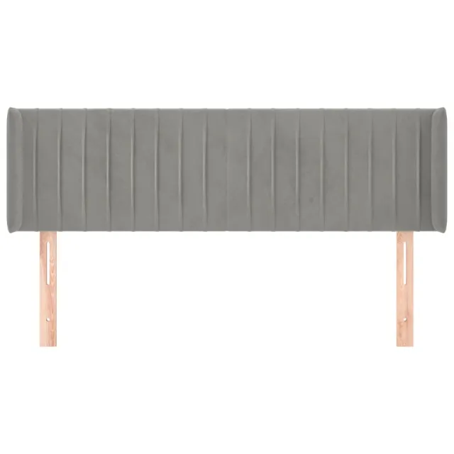 Tête de lit avec oreilles Gris clair 147x16x78/88 cm Velours