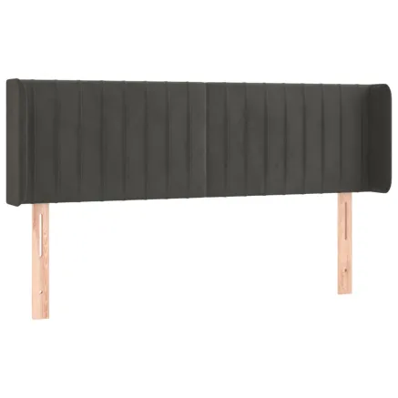 Tête de lit avec oreilles Gris foncé 147x16x78/88 cm Velours 2