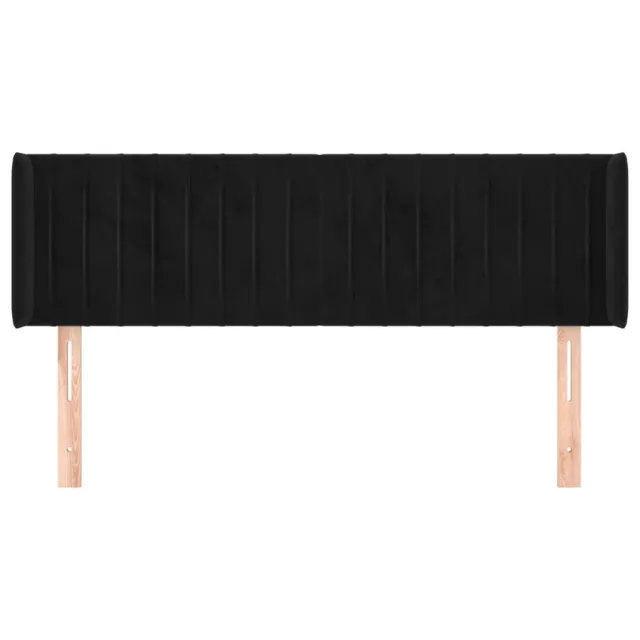 Tête de lit avec oreilles Noir 147x16x78/88 cm Velours