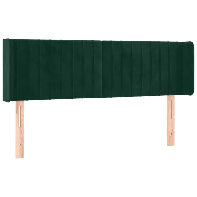 Tête de lit avec oreilles Vert foncé 147x16x78/88 cm Velours