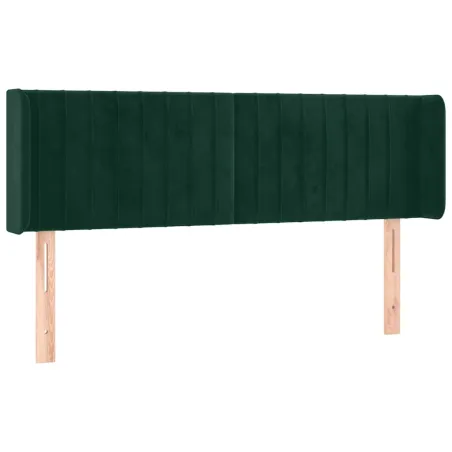 Tête de lit avec oreilles Vert foncé 147x16x78/88 cm Velours