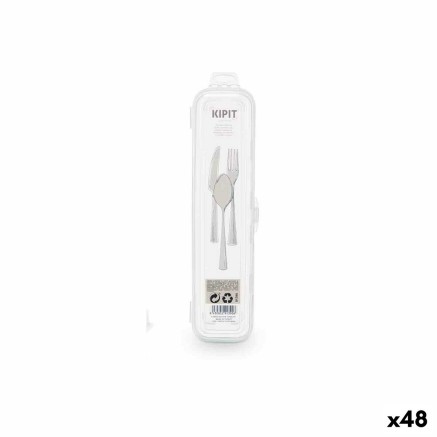 Doosje Kipit 5 5 Transparant Bestekken Voor op reis (48 Stuks)