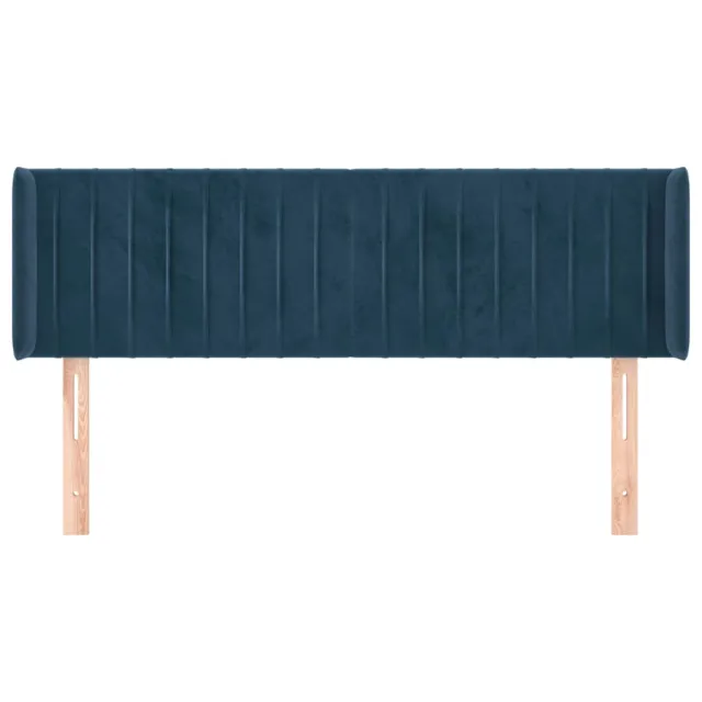 Tête de lit avec oreilles Bleu foncé 147x16x78/88 cm Velours