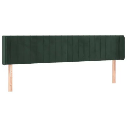 Tête de lit avec oreilles Vert foncé 163x16x78/88 cm Velours 2