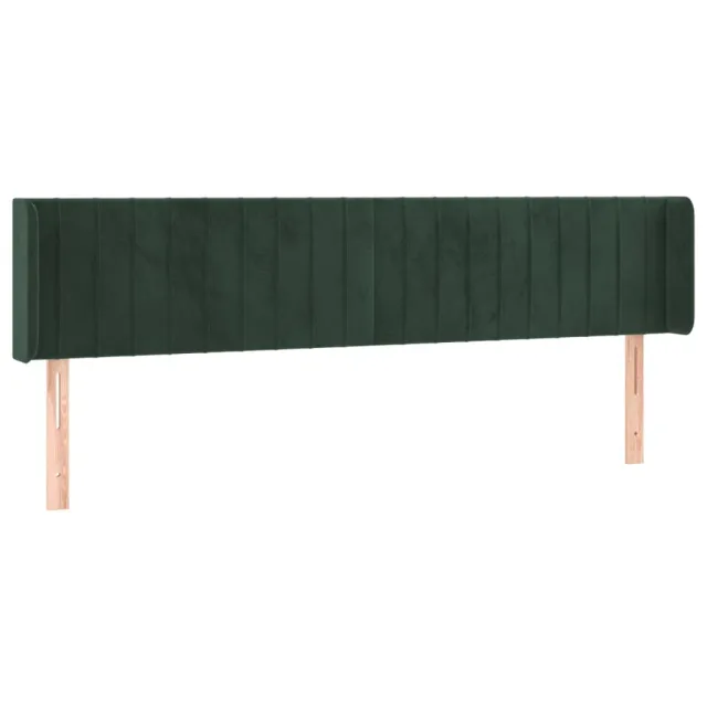Tête de lit avec oreilles Vert foncé 163x16x78/88 cm Velours