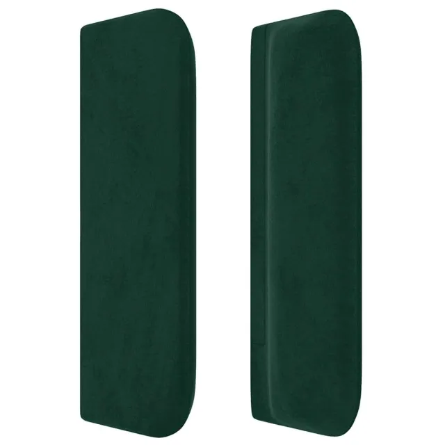 Tête de lit avec oreilles Vert foncé 163x16x78/88 cm Velours