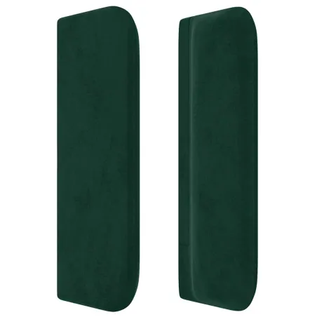 Tête de lit avec oreilles Vert foncé 163x16x78/88 cm Velours