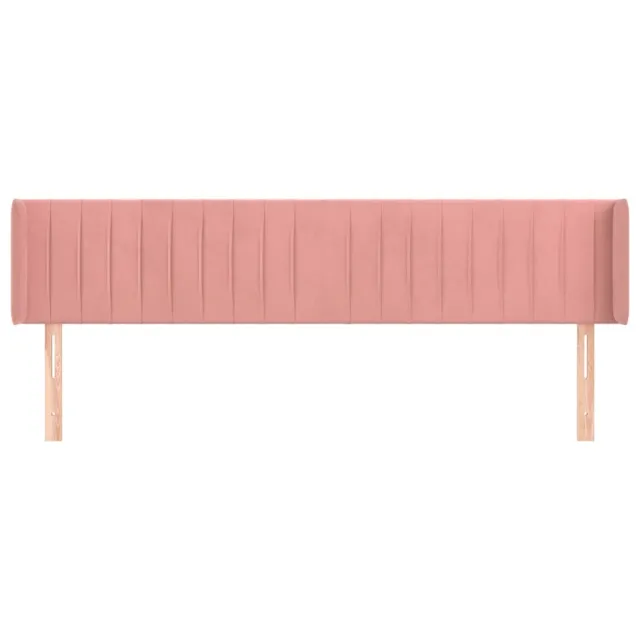 Tête de lit avec oreilles Rose 163x16x78/88 cm Velours