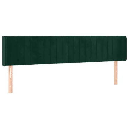 Tête de lit avec oreilles Vert foncé 183x16x78/88 cm Velours 2