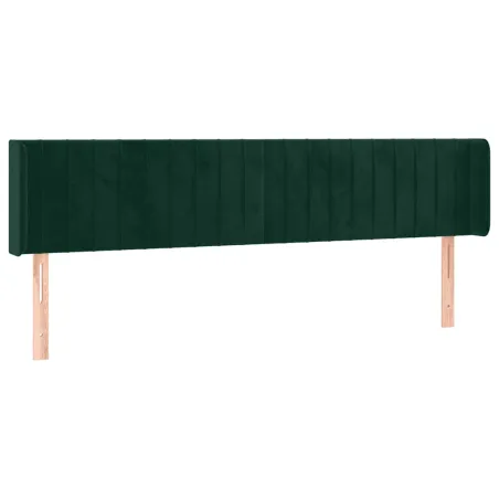 Tête de lit avec oreilles Vert foncé 183x16x78/88 cm Velours
