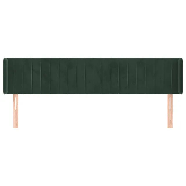 Tête de lit avec oreilles Vert foncé 183x16x78/88 cm Velours