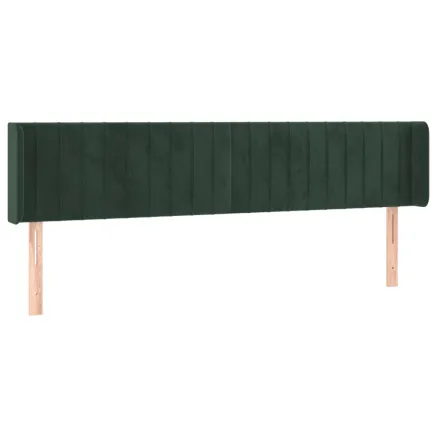 Tête de lit avec oreilles Vert foncé 203x16x78/88 cm Velours 2