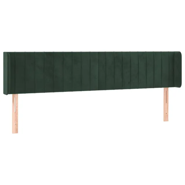 Tête de lit avec oreilles Vert foncé 203x16x78/88 cm Velours