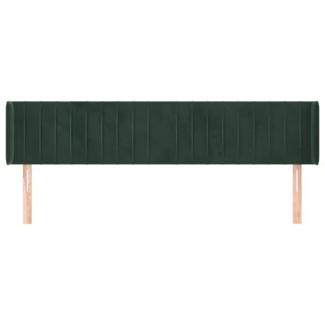 Tête de lit avec oreilles Vert foncé 203x16x78/88 cm Velours