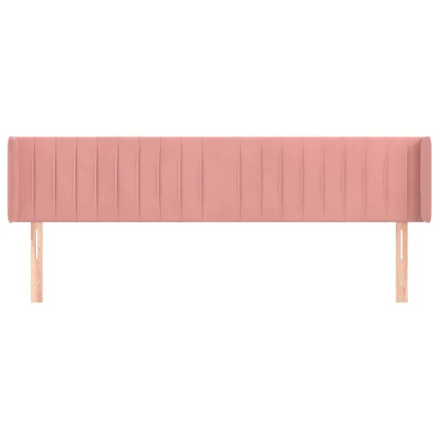 Tête de lit avec oreilles Rose 203x16x78/88 cm Velours