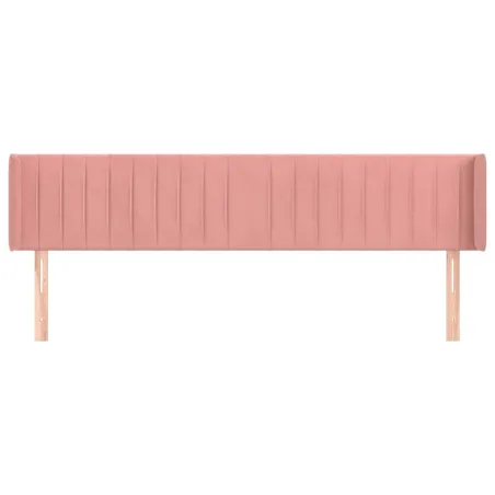 Tête de lit avec oreilles Rose 203x16x78/88 cm Velours