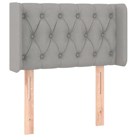 Tête de lit avec oreilles Gris clair 83x16x78/88 cm Tissu 2