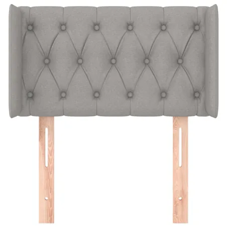 Tête de lit avec oreilles Gris clair 83x16x78/88 cm Tissu