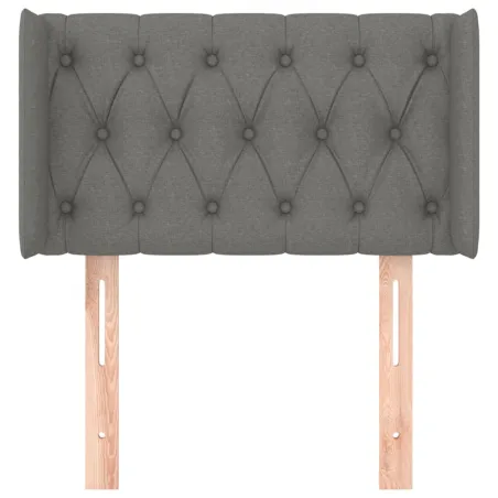 Tête de lit avec oreilles Gris foncé 83x16x78/88 cm Tissu