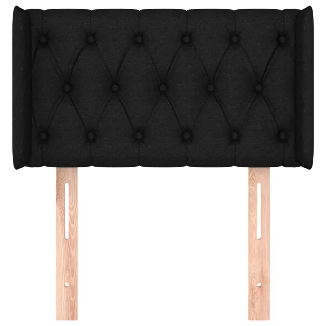 Tête de lit avec oreilles Noir 83x16x78/88 cm Tissu