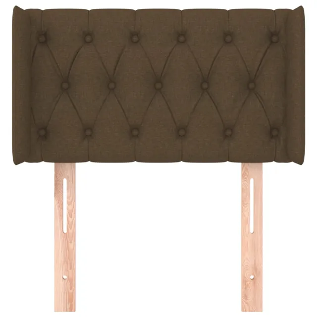 Tête de lit avec oreilles Marron Foncé 83x16x78/88 cm Tissu