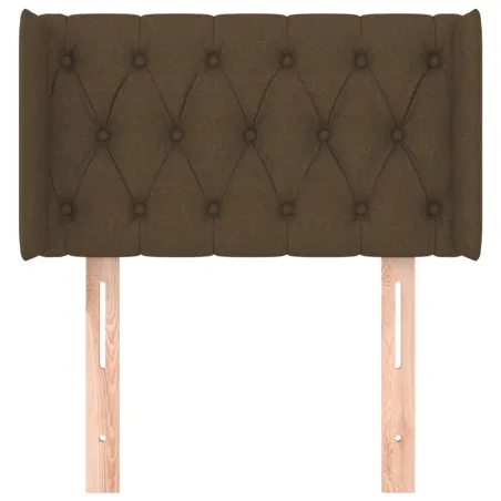 Tête de lit avec oreilles Marron Foncé 83x16x78/88 cm Tissu