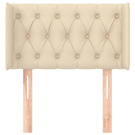 Tête de lit avec oreilles Crème 83x16x78/88 cm Tissu