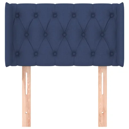 Tête de lit avec oreilles Bleu 83x16x78/88 cm Tissu