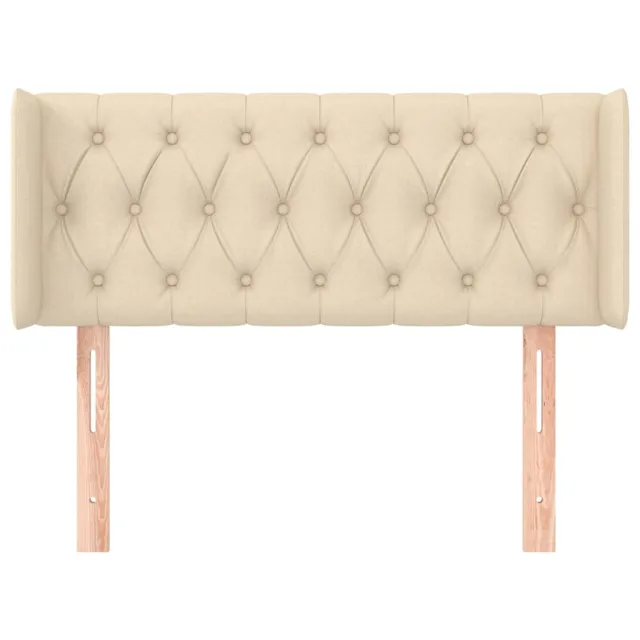Tête de lit avec oreilles Crème 93x16x78/88 cm Tissu