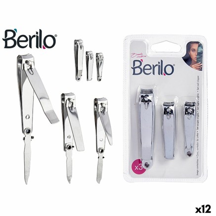 Cortauñas Berilo 1703239 1703239 Plateado Metal (12 Unidades)