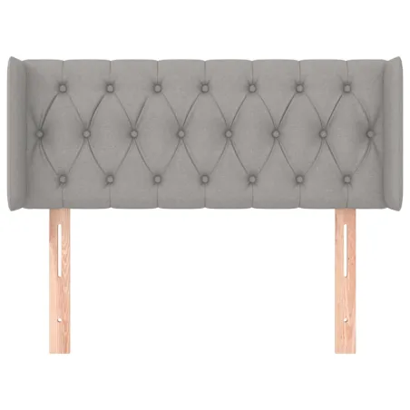 Tête de lit avec oreilles Gris clair 103x16x78/88 cm Tissu