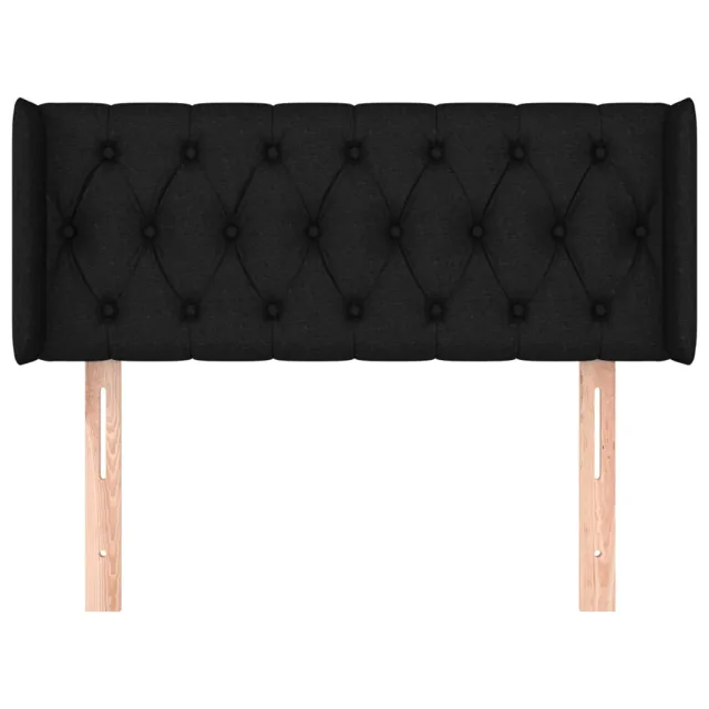 Tête de lit avec oreilles Noir 103x16x78/88 cm Tissu