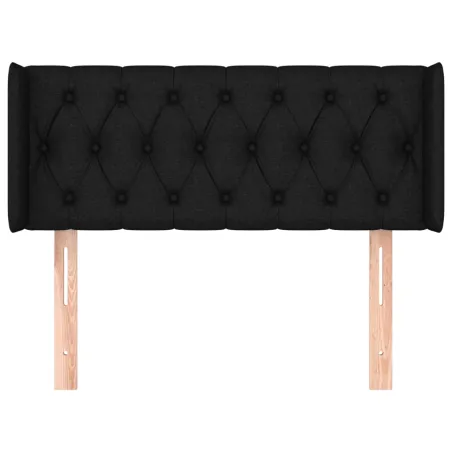 Tête de lit avec oreilles Noir 103x16x78/88 cm Tissu