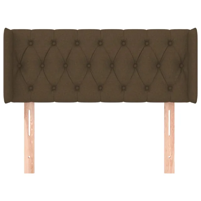 Tête de lit avec oreilles Marron Foncé 103x16x78/88 cm Tissu