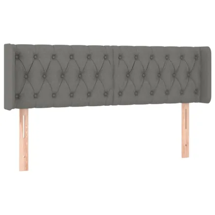 Tête de lit avec oreilles Gris foncé 147x16x78/88 cm Tissu 2