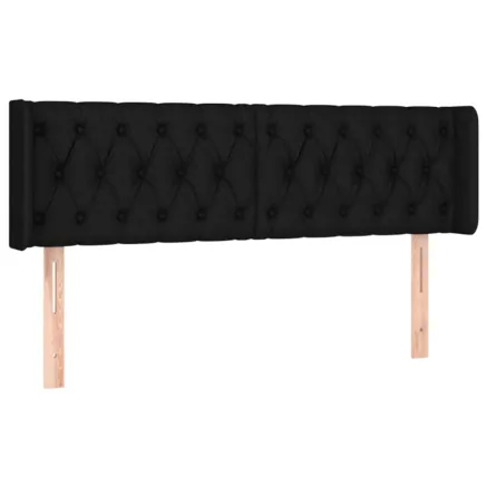 Tête de lit avec oreilles Noir 147x16x78/88 cm Tissu 2